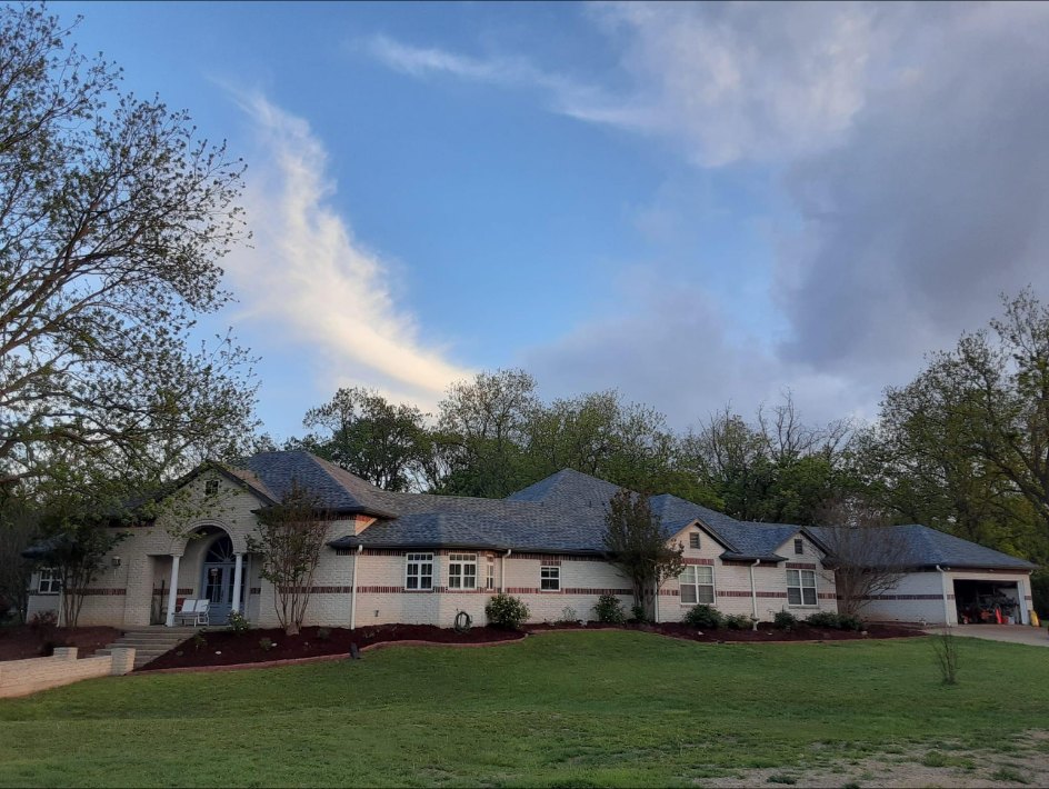 Home exterior with new roof